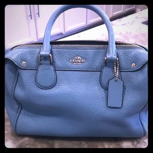 Coach light blue pebble leather purse